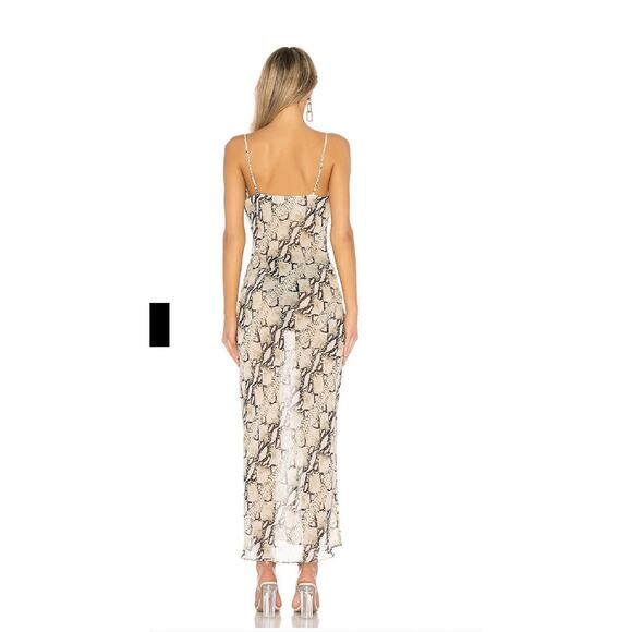 Super Down Dina Draper Sheer Chiffon Maxi Dress Snake Print Medium - Picture 3 of 16